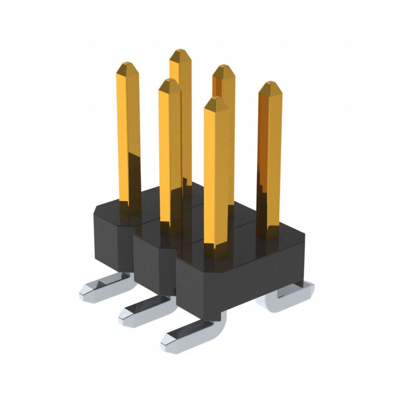 10 pcs : PM20206VBDN - CONN HEADER SMD 6POS 2.54MM