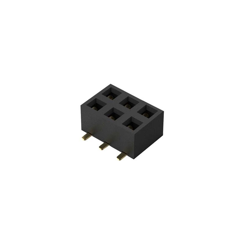 10 pcs : BF080-06-A-0-L-C - 6POS, 2MM PITCH SOCKET, DIL, SMT