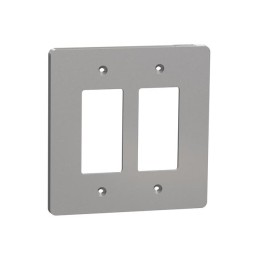 10 pcs : SQWS141002GY - 2 GANG MID+ WALL PLATE GY