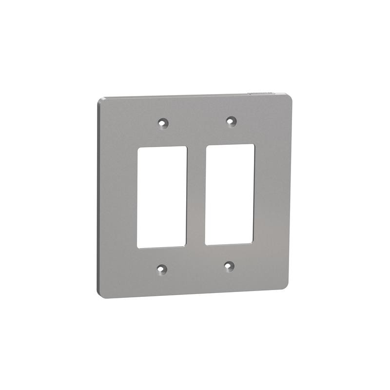 10 pcs : SQWS141002GY - 2 GANG MID+ WALL PLATE GY