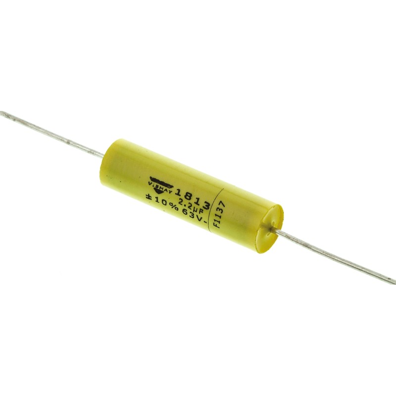 5 pcs - Vishay MKT 1813 Metallised Polyester Film Capacitor, 40 V ac, 63 V dc, ±10%, 2.2μF, Through Hole