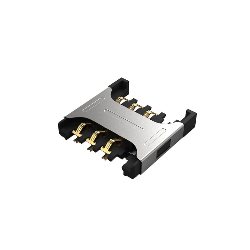 10 pcs : SIM7050-6-0-00-A - MICRO SIM PUSH-PULL, 6P, SMT, 2.