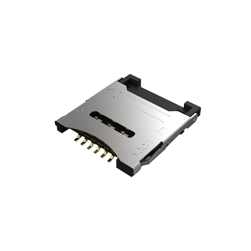 10 pcs : SIM7200-6-0-18-00-A - MICRO SIM HINGED, 6P, SMT , 1.75