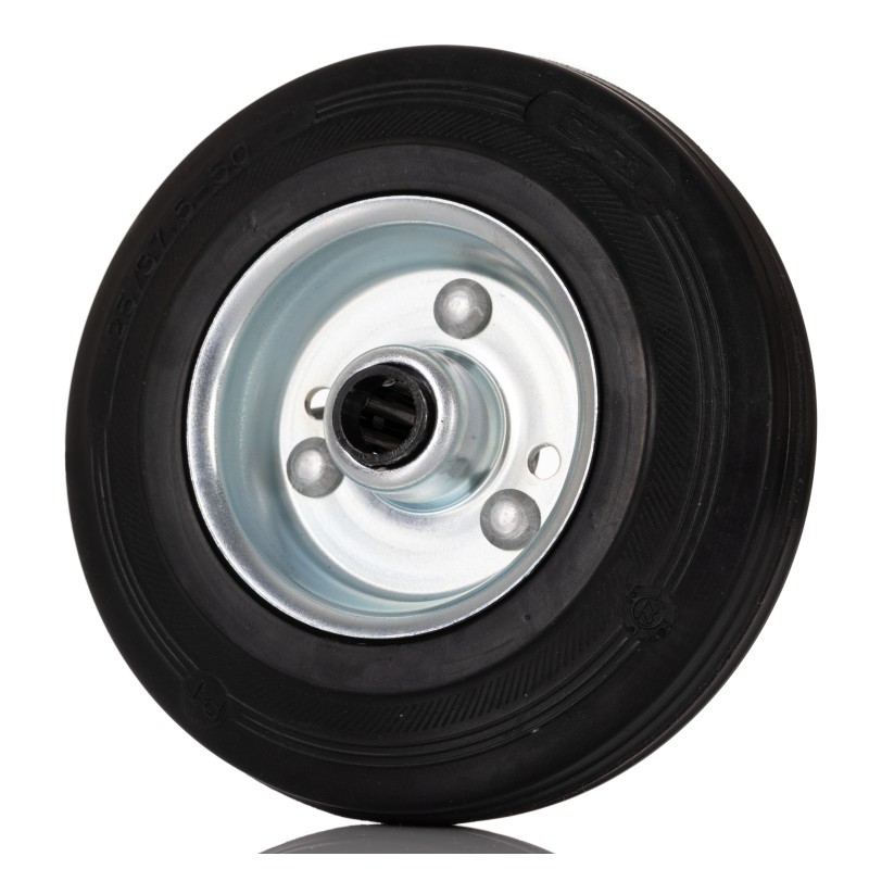 1 pcs - Tente Black Rubber Roller Bearing Trolley Wheel, 100kg