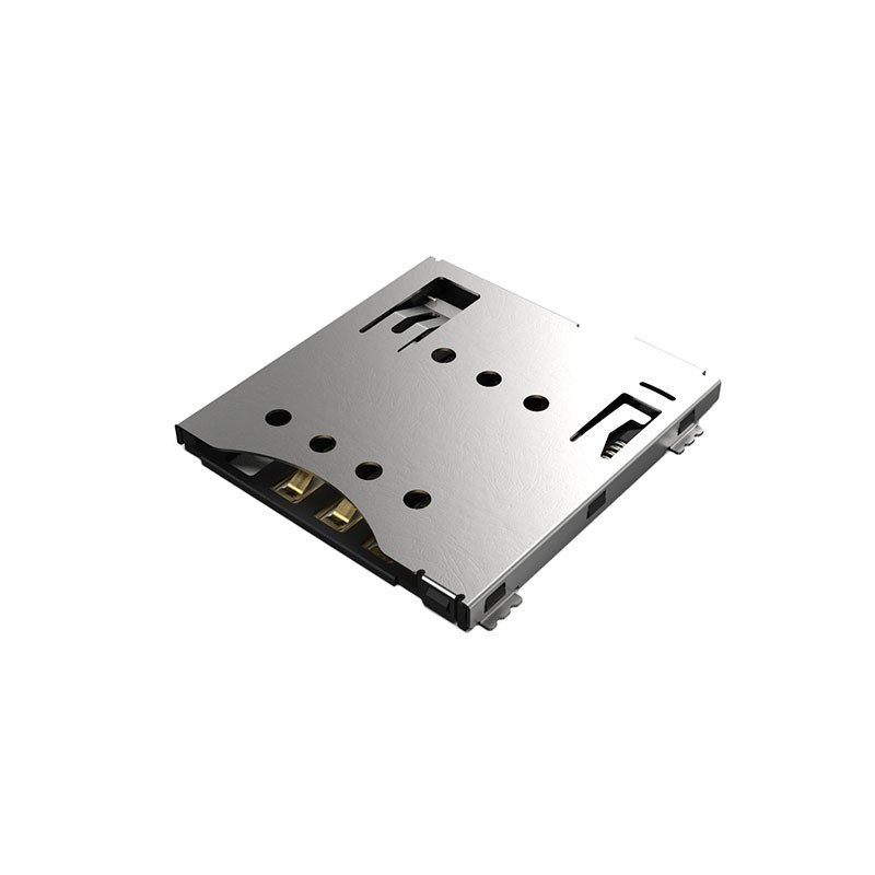 10 pcs : SIM7100-6-1-15-00-A - MICRO SIM PUSH-PUSH, 6P, SMT, 1.