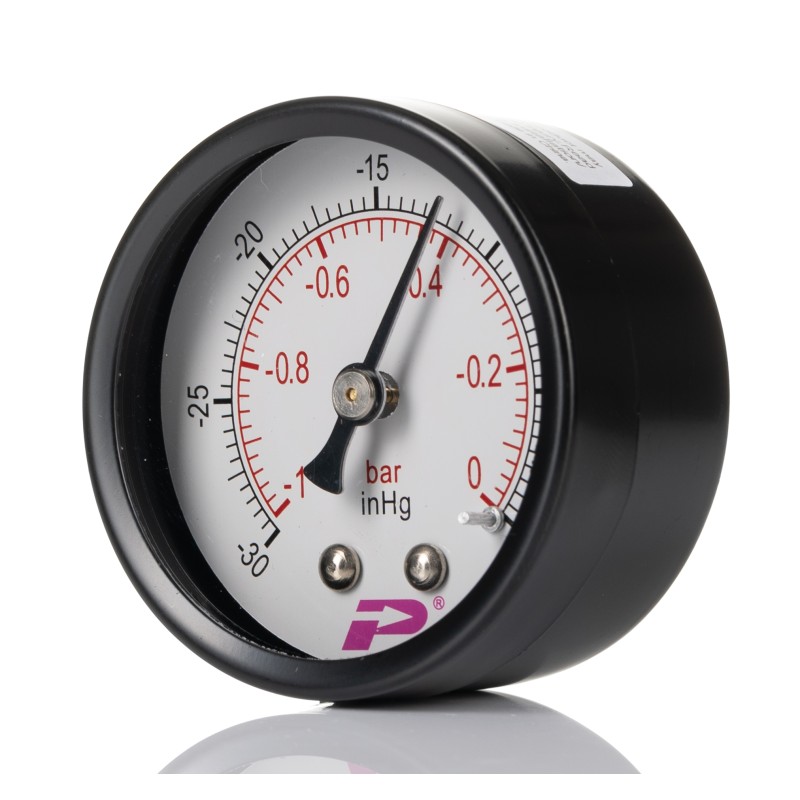 1 pcs - RS PRO BSP 1/4 Analogue Vacuum Gauge 0bar Back Entry, -1bar min.