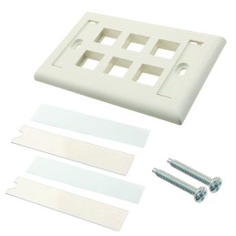 10 pcs : NK6FIWY - FACEPLATE SNGL GANG 6PORT WHITE