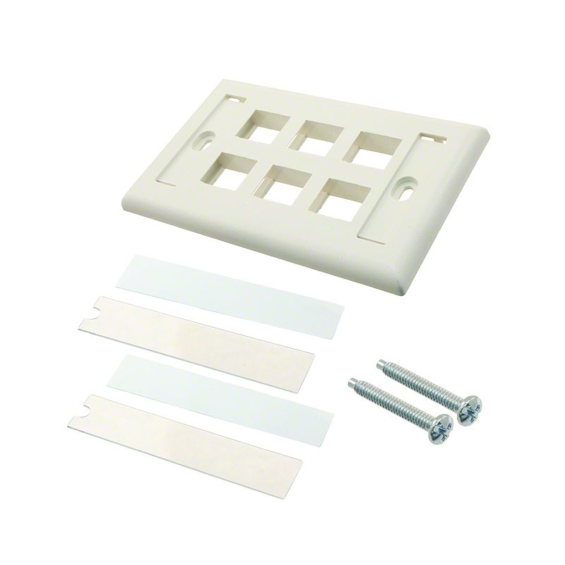 10 pcs : NK6FIWY - FACEPLATE SNGL GANG 6PORT WHITE