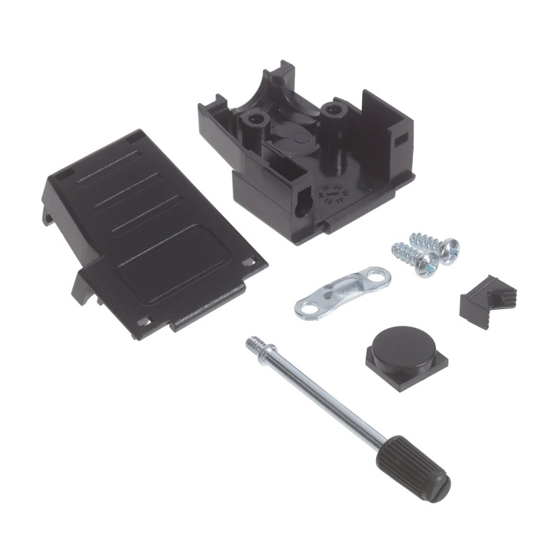 10 pcs : MHDSSK-P-9-L-K - 9 WAY D-SUB HOOD PLASTIC TOP AND