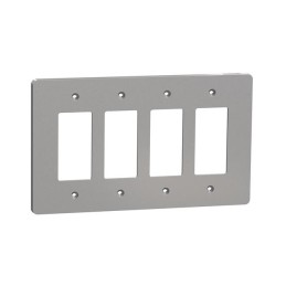 10 pcs : SQWS141004GY - 4 GANG MID+ WALL PLATE GY