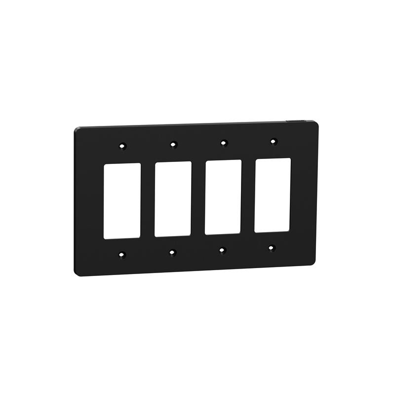 10 pcs : SQWS141004BK - 4 GANG MID+ WALL PLATE BK