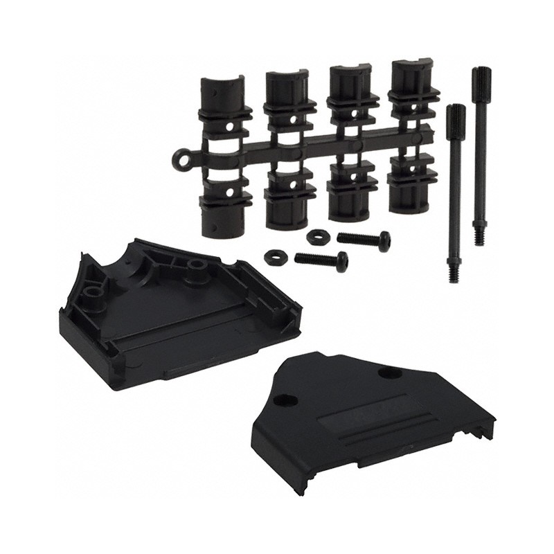 10 pcs : 970-025-010R011 - CONN BACKSHELL 25POS 180DEG BLK