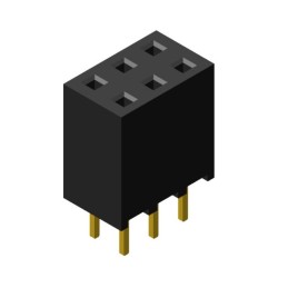 10 pcs : FHMD-DA006G1NBON-B - FEMALE HEADER VERTICAL THROUGH H