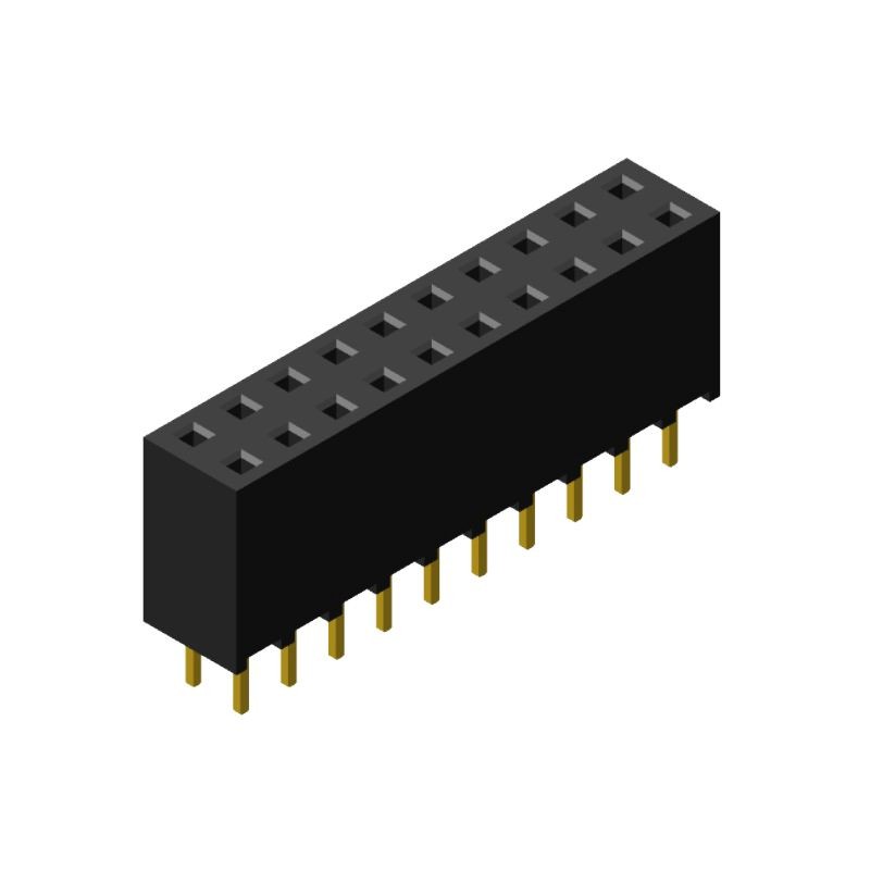 10 pcs : FHMD-DA020G1NBON-B - FEMALE HEADER VERTICAL THROUGH H