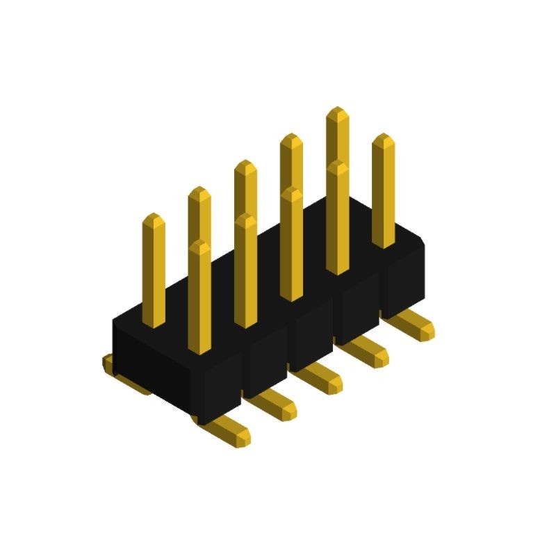 10 pcs : PHDD-SS010G1ABOGE-B005 - MALE HEADER VERTICAL SMD 10POS G