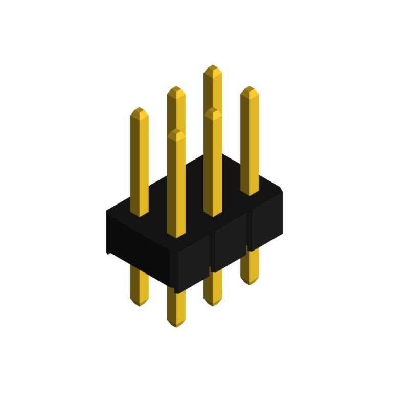 10 pcs : PHED-DS006G1ABOGA-A006 - MALE HEADER VERTICAL THROUGH HOL