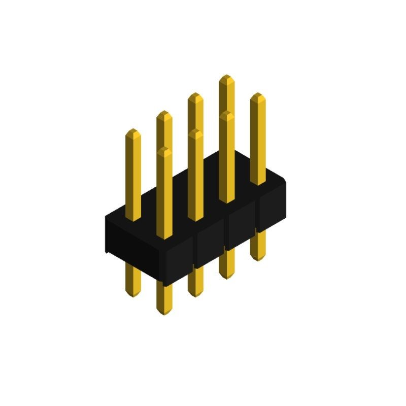 10 pcs : PHED-DS008G1ABOGA-A006 - MALE HEADER VERTICAL THROUGH HOL