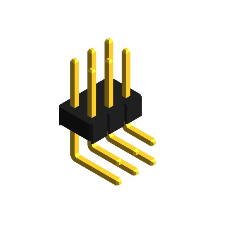 10 pcs : PHED-RS006G1ABOGA-C006 - MALE HEADER RIGHT ANGLE THROUGH