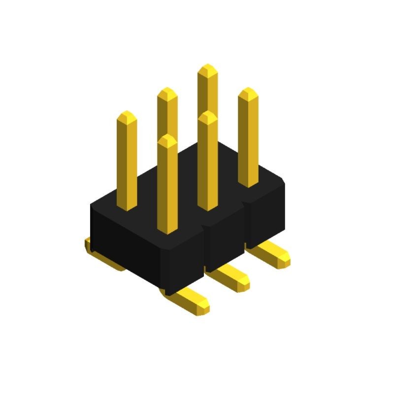 10 pcs : PHED-SS006G1ABONE-B300 - MALE HEADER VERTICAL SMD 6POS G/