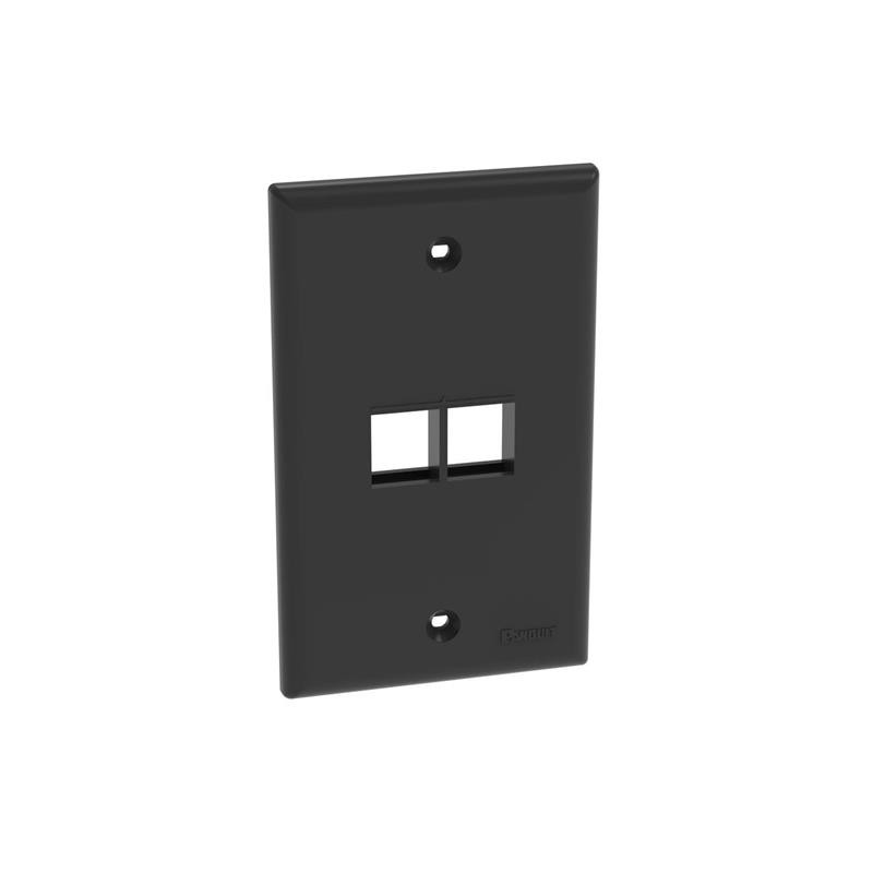 10 pcs : NK2FNBL - FACEPLATE SNGL GANG 2PORT BLK
