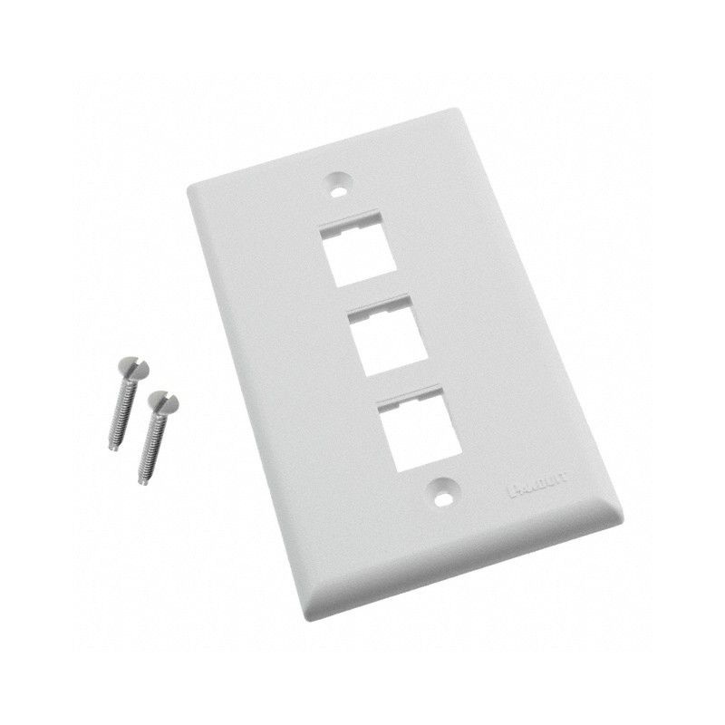 10 pcs : NK3FNWH - FACEPLATE SNGL GANG 3PORT WHITE