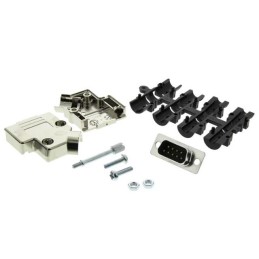 10 pcs : MHD45PK9-DB9P-K - 9 WAY D-SUB HOOD METPLAS SIDE EN