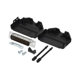 10 pcs : MHDPPK25-DB25P-K - 25 WAY D-SUB HOOD PLASTIC SNAP L