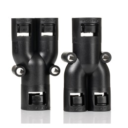 10 pcs - Adaptaflex Y Piece, Conduit Fitting, 16mm Nominal Size, Nylon 66, Black