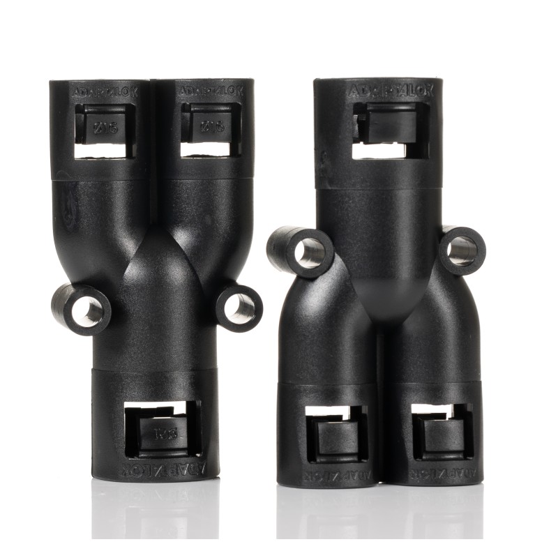 10 pcs - Adaptaflex Y Piece, Conduit Fitting, 16mm Nominal Size, Nylon 66, Black