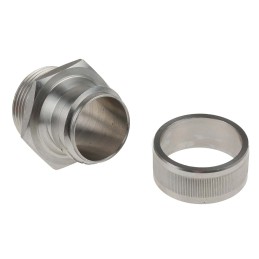 2 pcs - Kopex Straight, Conduit Fitting, 25mm Nominal Size, M25, 316 Stainless Steel, Metallic