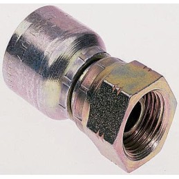 1 pcs - BSP 3/8 Female Straight Steel Crimped Hose Fitting, 330 bar