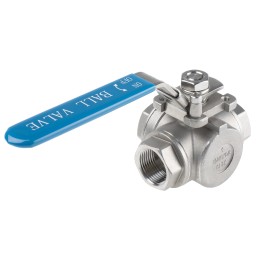 1 pcs - RS PRO Stainless Steel T Port, 3 Way, Ball Valve, BSPP 1in, 68bar Operating Pressure