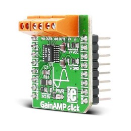 1 pcs - MikroElektronika MIKROE-2555, GainAMP click Programmable Gain Amplifier mikroBus Click Board for Automatic Gain