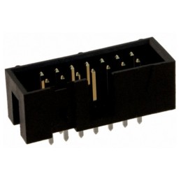 10 pcs - TE Connectivity AMP-LATCH Series Straight Through Hole PCB Header, 14 Contact(s), 2.54mm Pitch, 2 Row(s), Shrouded
