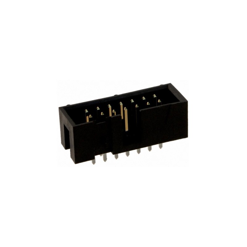 10 pcs - TE Connectivity AMP-LATCH Series Straight Through Hole PCB Header, 14 Contact(s), 2.54mm Pitch, 2 Row(s), Shrouded