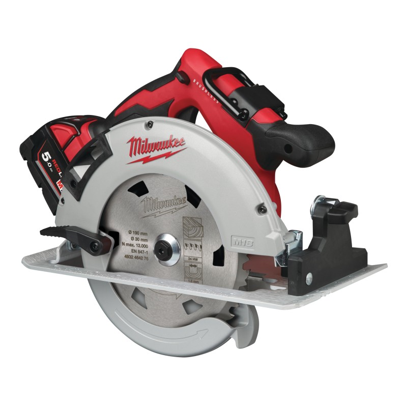 1 pcs - Milwaukee M18 M18BLCS66-502X 190mm Cordless Circular Saw, 18V