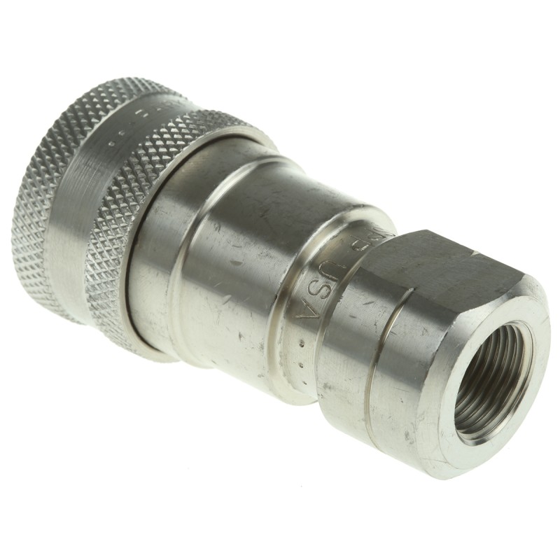1 pcs - Parker Stainless Steel Female Hydraulic Quick Connect Coupling, G 3/8 Female