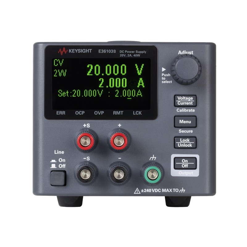 1 pcs - Keysight Technologies E36100B Series Digital Bench Power Supply, 20V, 2A, 1-Output, 40W - UKAS Calibrated