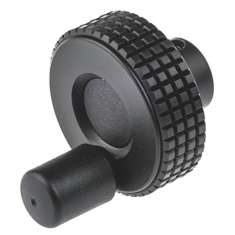 1 pcs - Elesa Black Technopolymer Hand Wheel, 40mm diameter