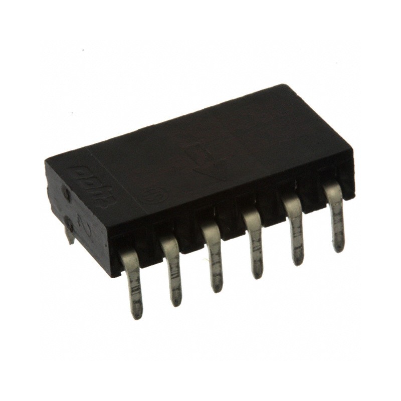 10 pcs : 5535676-5 - CONN RCPT 6POS 0.1 GOLD PCB R/A