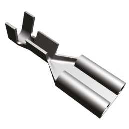 100 pcs - TE Connectivity FASTON .250 Uninsulated Female Spade Connector, Receptacle, 6.35 x 0.81mm Tab Size, 0.5mm² to 1.5mm²