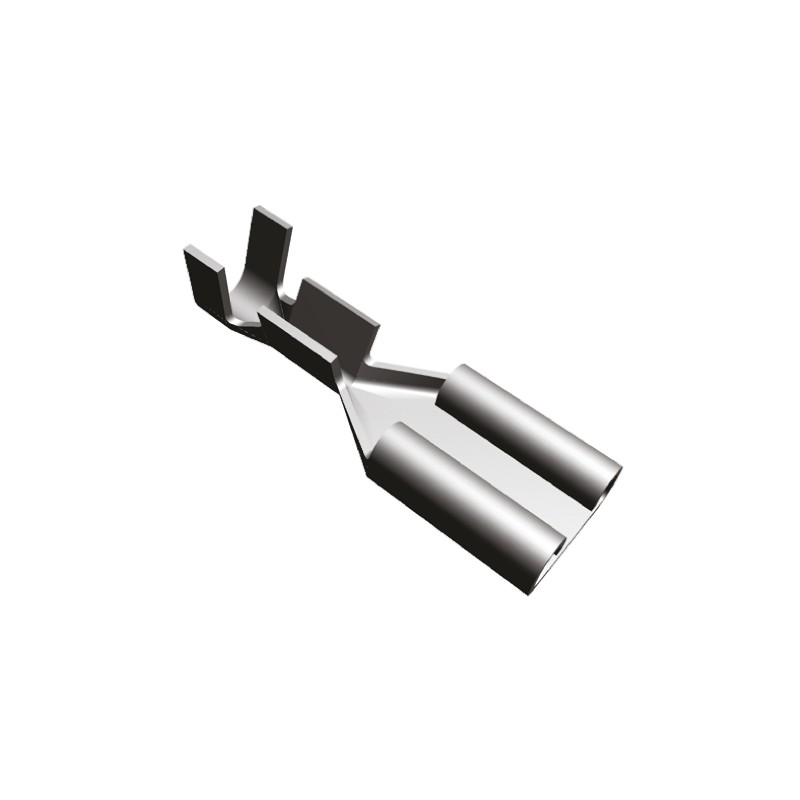 100 pcs - TE Connectivity FASTON .250 Uninsulated Female Spade Connector, Receptacle, 6.35 x 0.81mm Tab Size, 0.5mm² to 1.5mm²