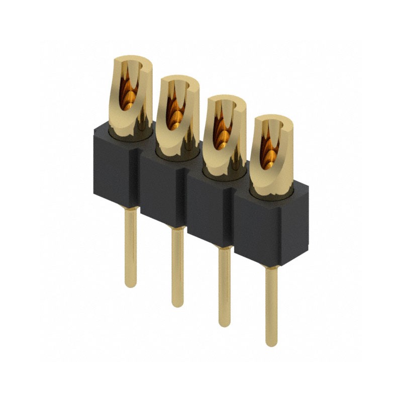 10 pcs : 380-10-104-00-002000 - CONN HDR STRIP SOLDER 4POS GOLD
