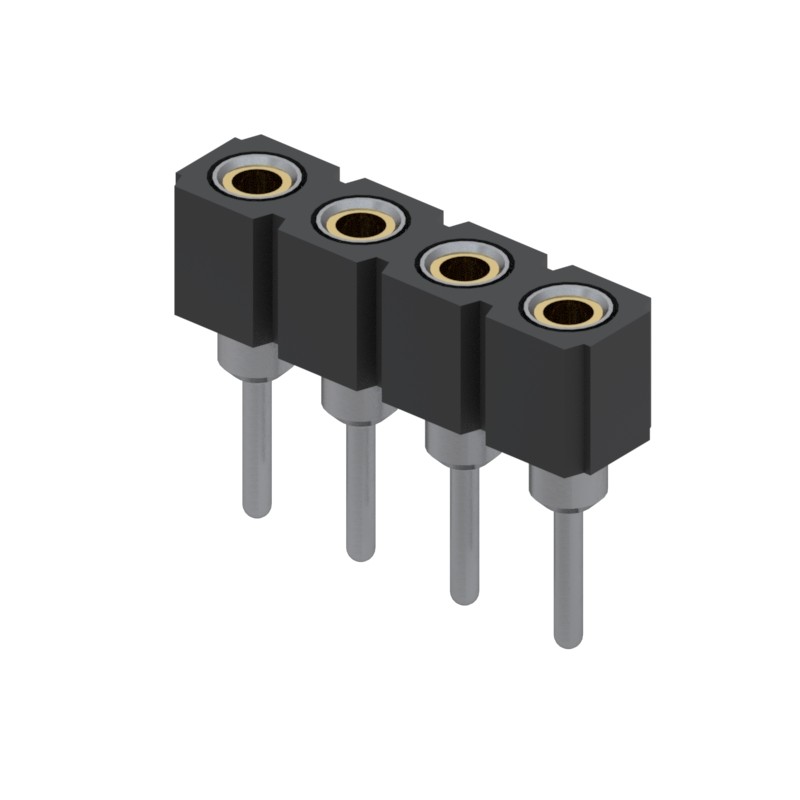 10 pcs : 801-47-004-10-002000 - CONN RCPT 4POS 0.1 GOLD PCB