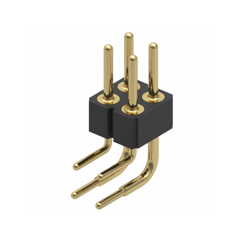 10 pcs : 802-10-004-20-001000 - CONN HEADER R/A 4POS 2.54MM