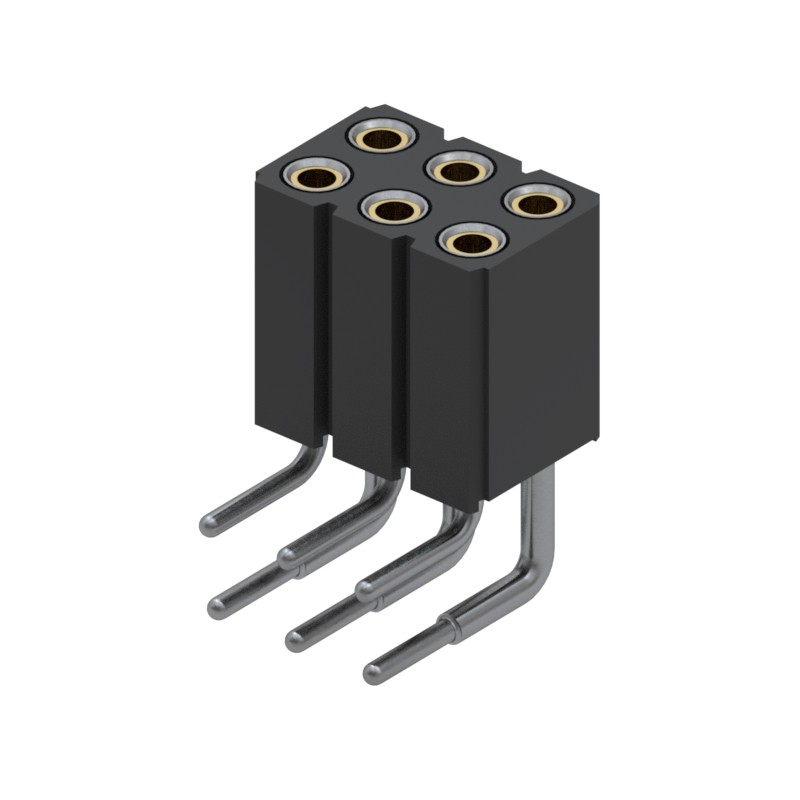 10 pcs : 803-43-006-20-001000 - CONN RCPT 6POS 0.1 GOLD PCB R/A