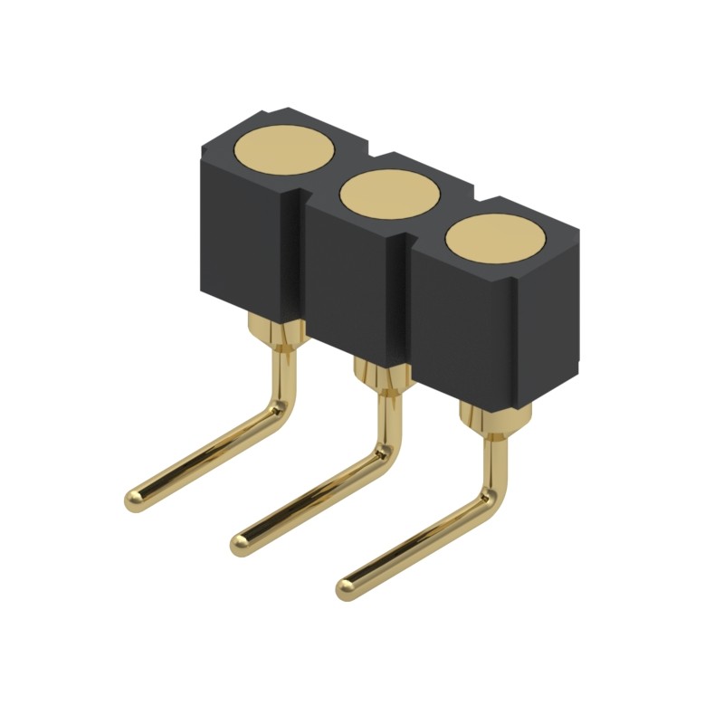 10 pcs : 399-10-103-10-008000 - CONN SPRING TARGET 3POS R/A PCB