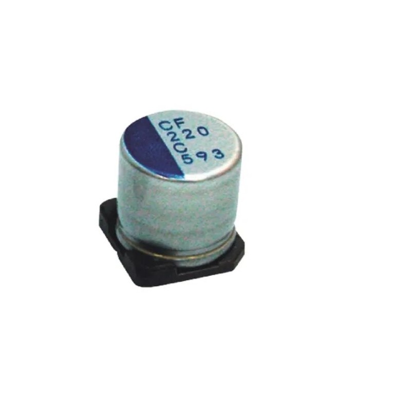 10 pcs - Nichicon 220μF Surface Mount Polymer Capacitor, 6.3V