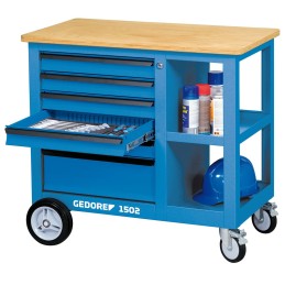 1 pcs - Gedore 1502 Portable Steel Workbench, 750 (Mobile) kg, 1000 (Static) kg Max Load, 870mm x 950mm x 550mm