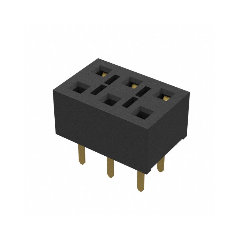 10 pcs : HLE-103-02-G-DV-TE - CONN RCPT 6POS 0.1 GOLD PCB